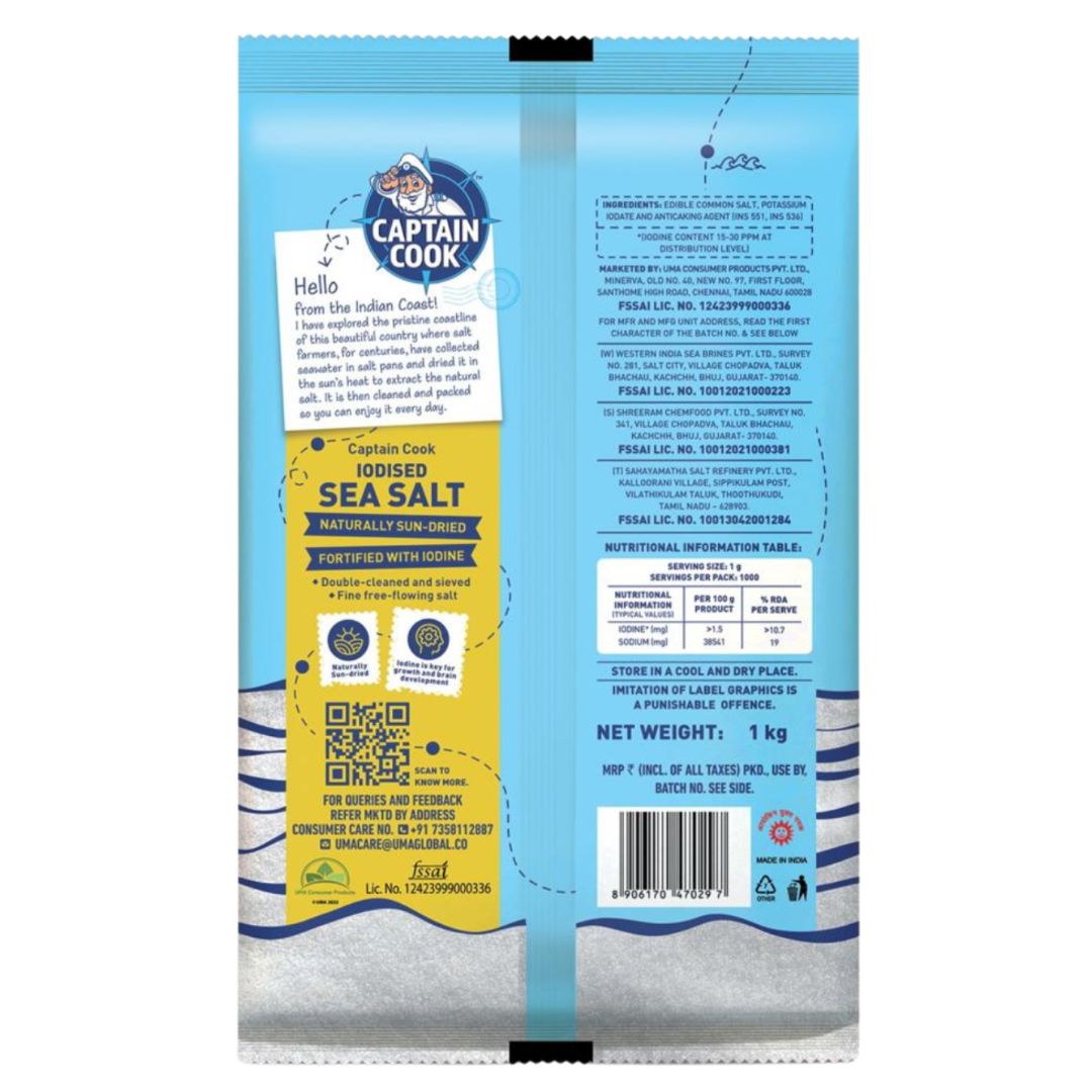 Captain Cook | Finest Sea Salt | 1KG ( Pack Of 2 )