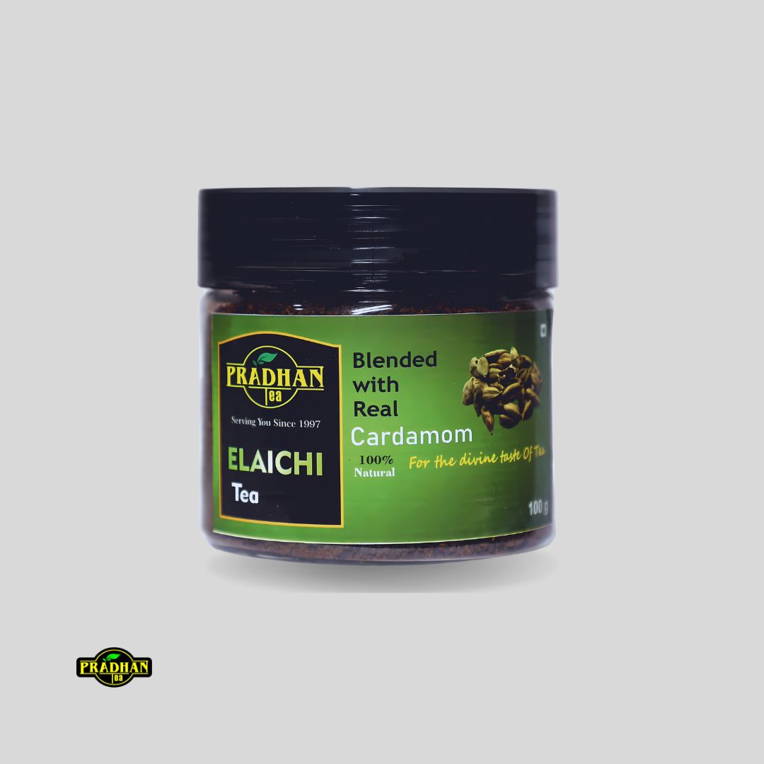 Elaichi Tea | Hand Blended Cardamom | 100G Jar | Pradhan Tea | Pack Of 2 | 100G x 2