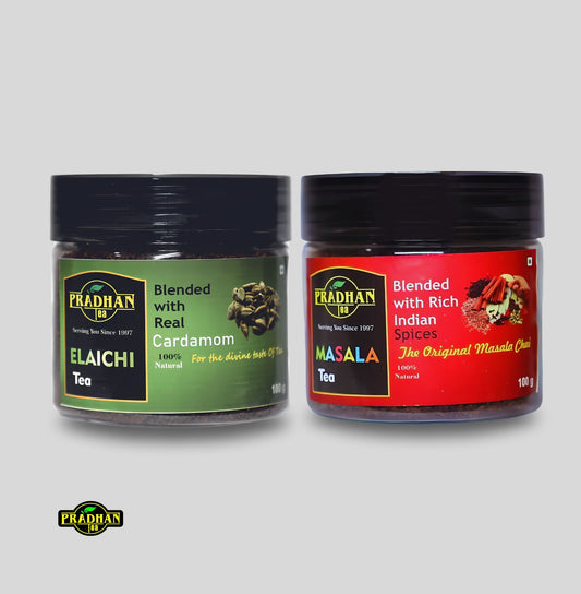 Elaichi + Masala Tea | 100G Jar's | Pradhan Tea | 100G x 2